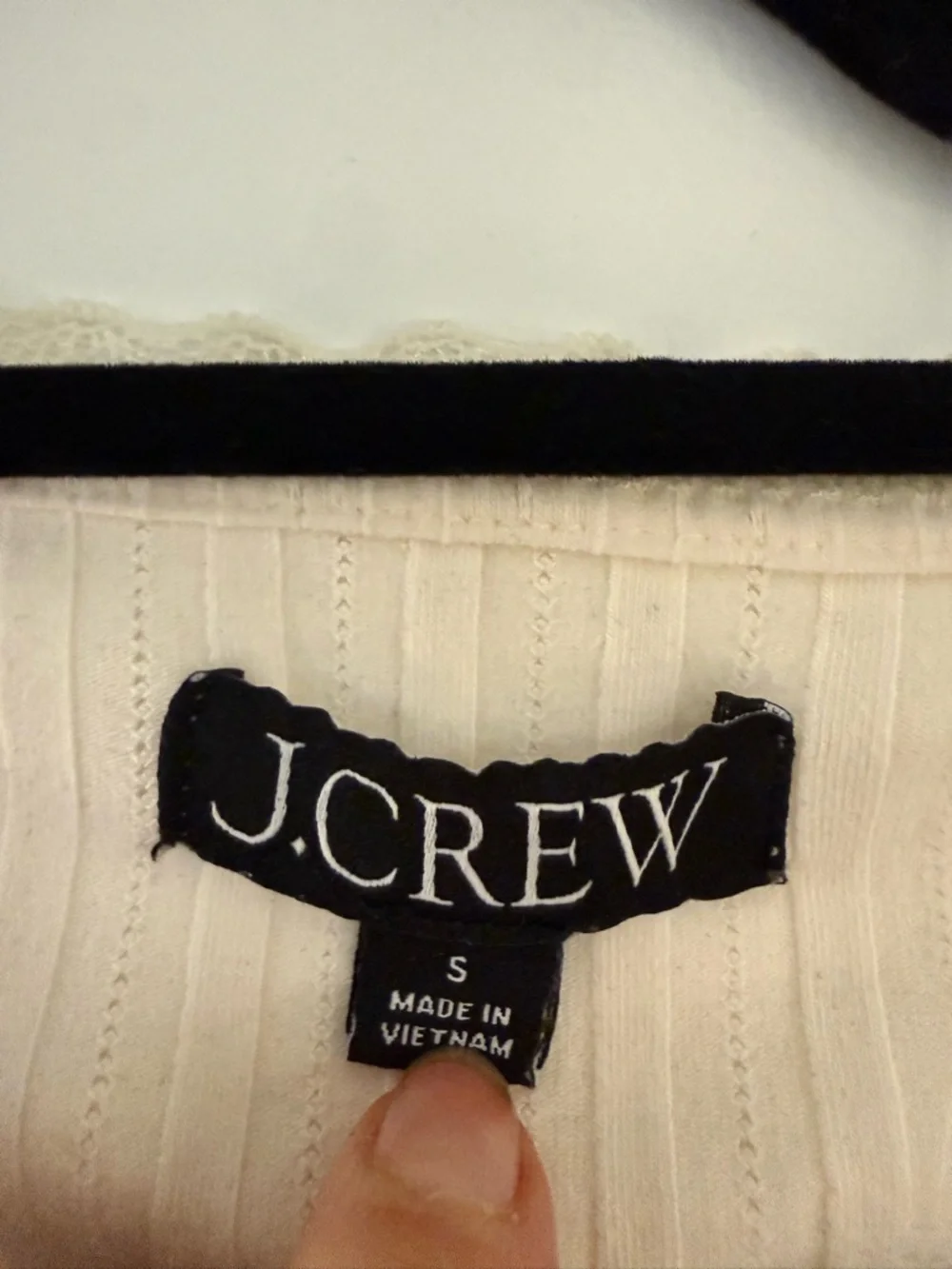 J.Crew Cream Ribbed Button-Front top - Picture 2 of 3